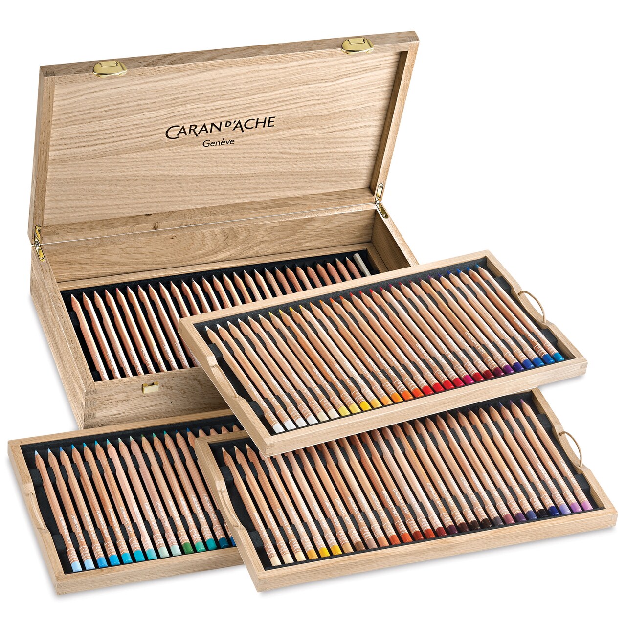 Caran d'Ache Luminance Colored Pencils - Set of 100, Wood Box, Assorted Colors